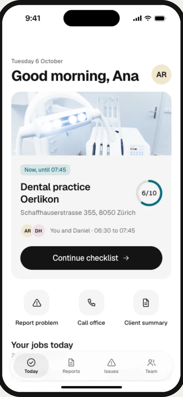 Cleaning crew app template
