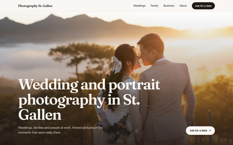 Photographer website template
